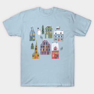 Skating winter snow landscape T-Shirt